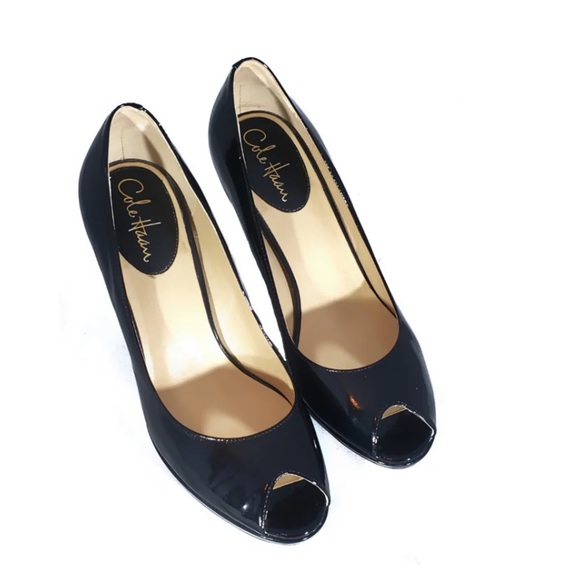 Cole Haan Shoes - EUC Cole Haan Nike Air Patent Leather Peep Toe Pumps, size 9.5